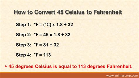 Let us understand the conversions between the Celsius and Fahrenheit measurements in detail. Explanation: The formula to convert Celsius to Fahrenheit is given ...